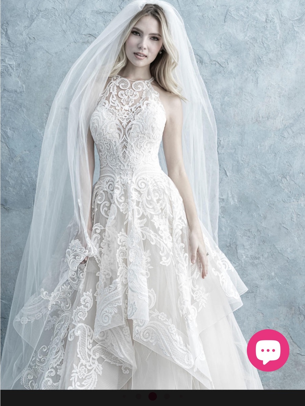 Allure 9652 - NWT Halter Lace Applique Ball Gown Wedding Dress in Ivory - Picture 7 of 10